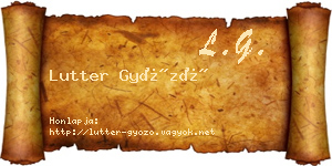 Lutter Győző névjegykártya